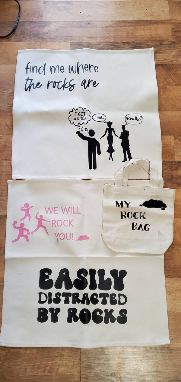 Rock lovers bag and mat, decor